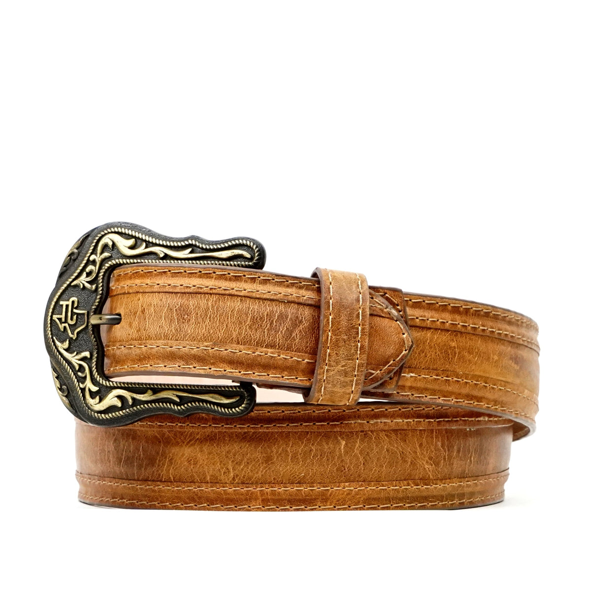 Solid Rustic Honey Leather Belt (C-V4601) - Gomez Western Wear
