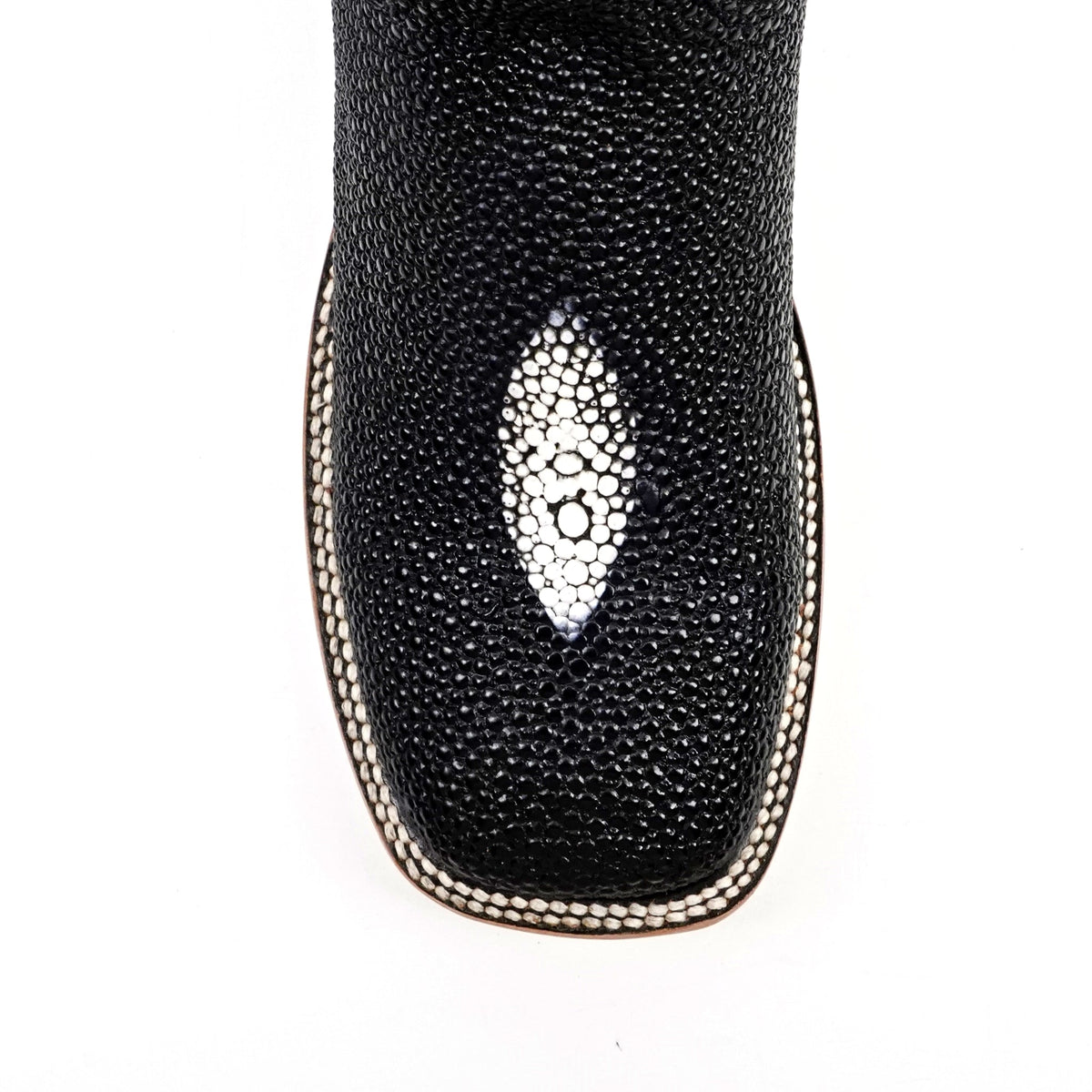 Stingray Black Boots - Embossed Leather - Square Toe (E442) - Gomez Western Wear