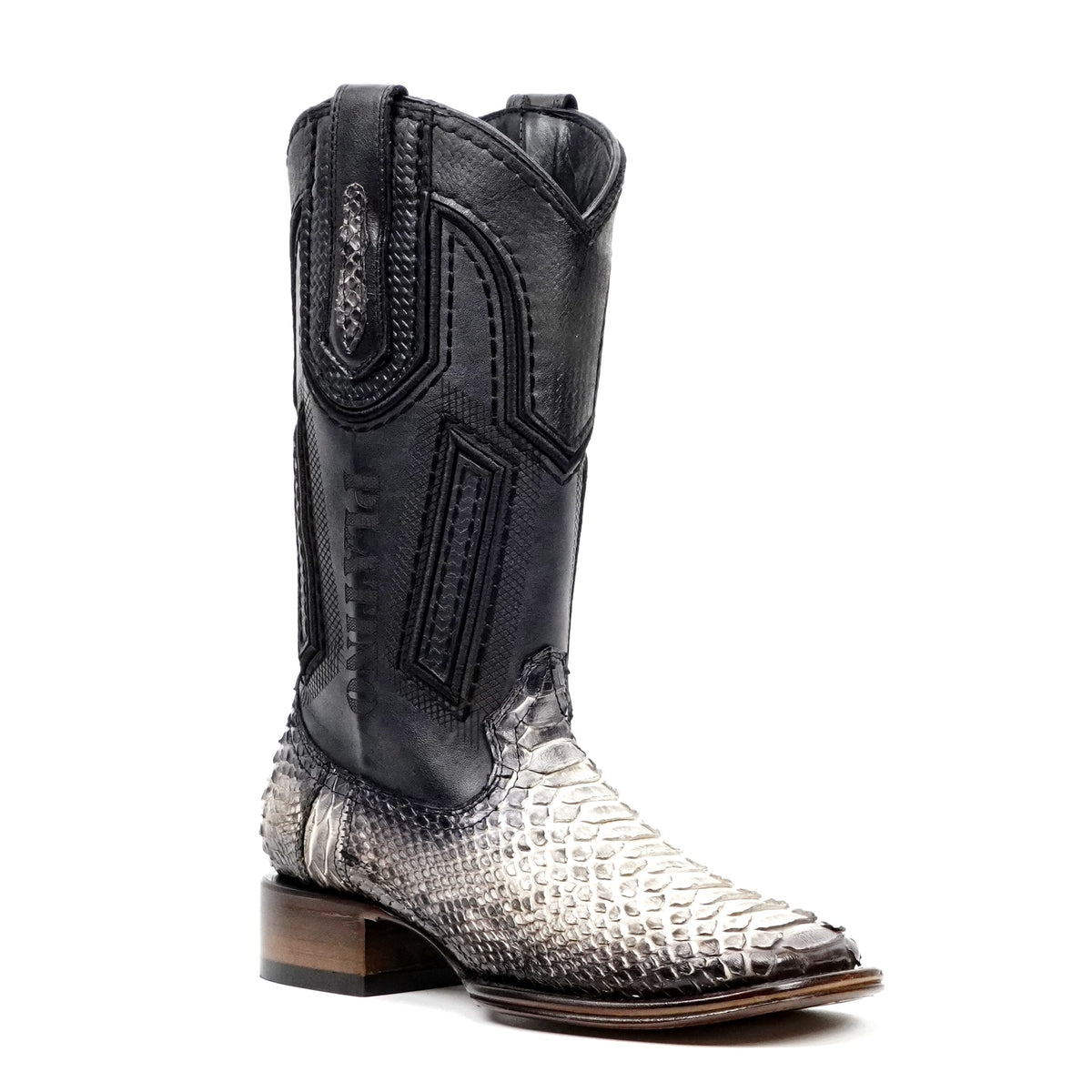Tanner Platinum Python Boots - Natural - Square Toe - Gomez Western Wear