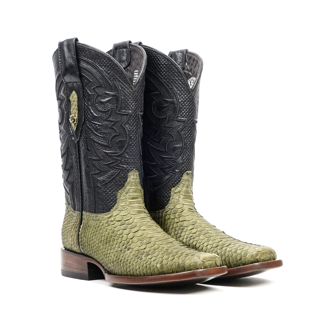 Tanner Python Boots - Jungle Green - Rodeo Toe (PN100) - Gomez Western Wear