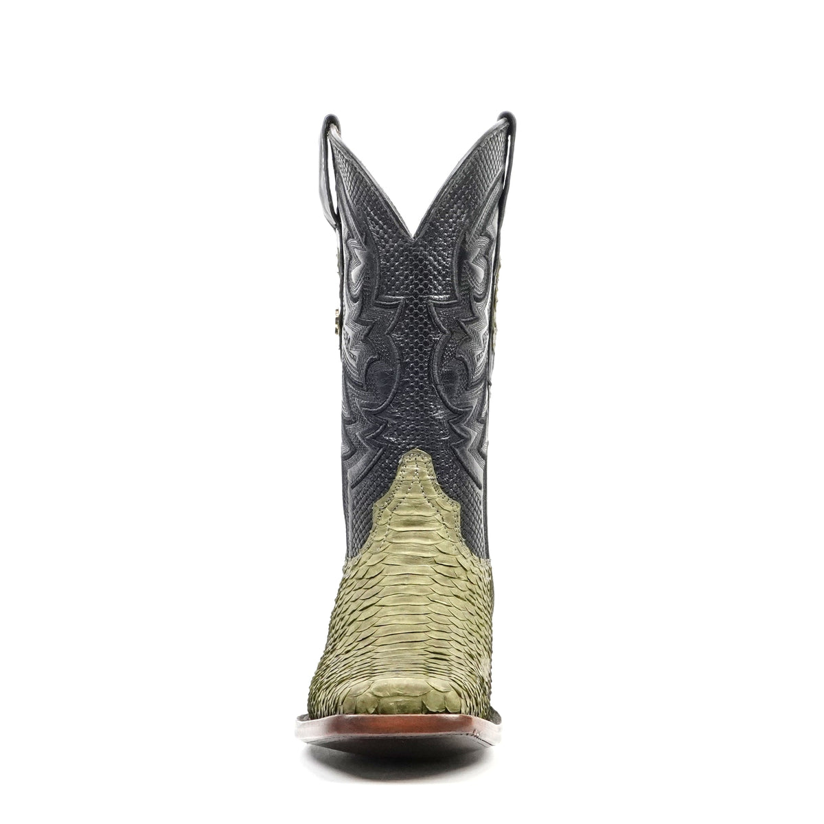 Tanner Python Boots - Jungle Green - Rodeo Toe (PN100) - Gomez Western Wear