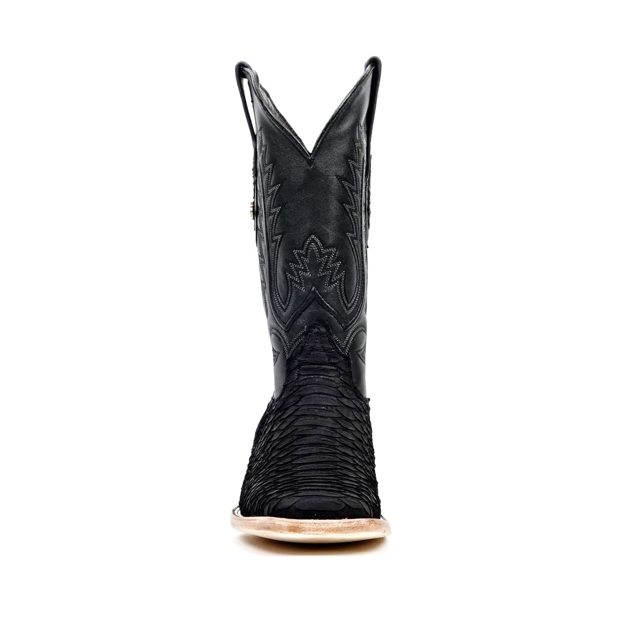 Tanner Python Boots - Matte Black - Square Toe (PN30) - Gomez Western Wear