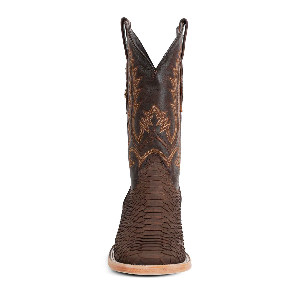 Tanner Python Boots - Matte Brown - Square Toe (PN30) - Gomez Western Wear