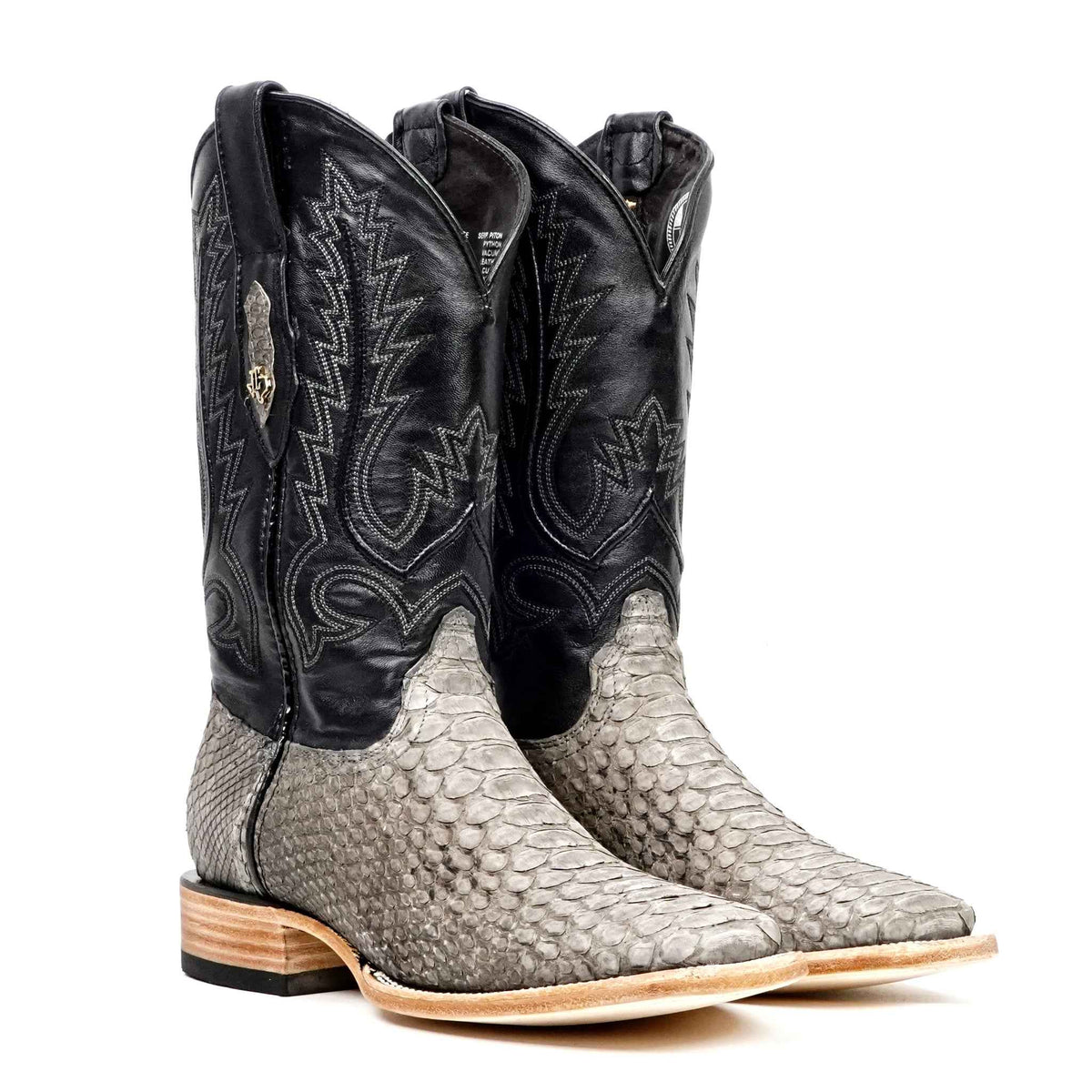 Tanner Python Boots - Matte Gray - Square Toe (PN30) - Gomez Western Wear