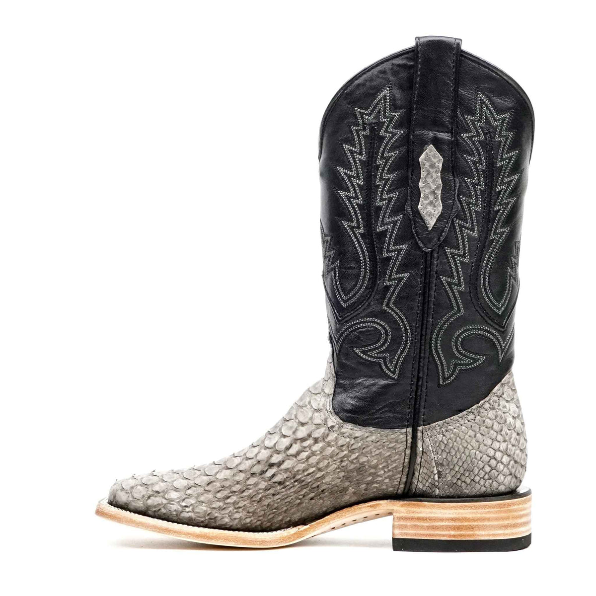 Tanner Python Boots - Matte Gray - Square Toe (PN30) - Gomez Western Wear