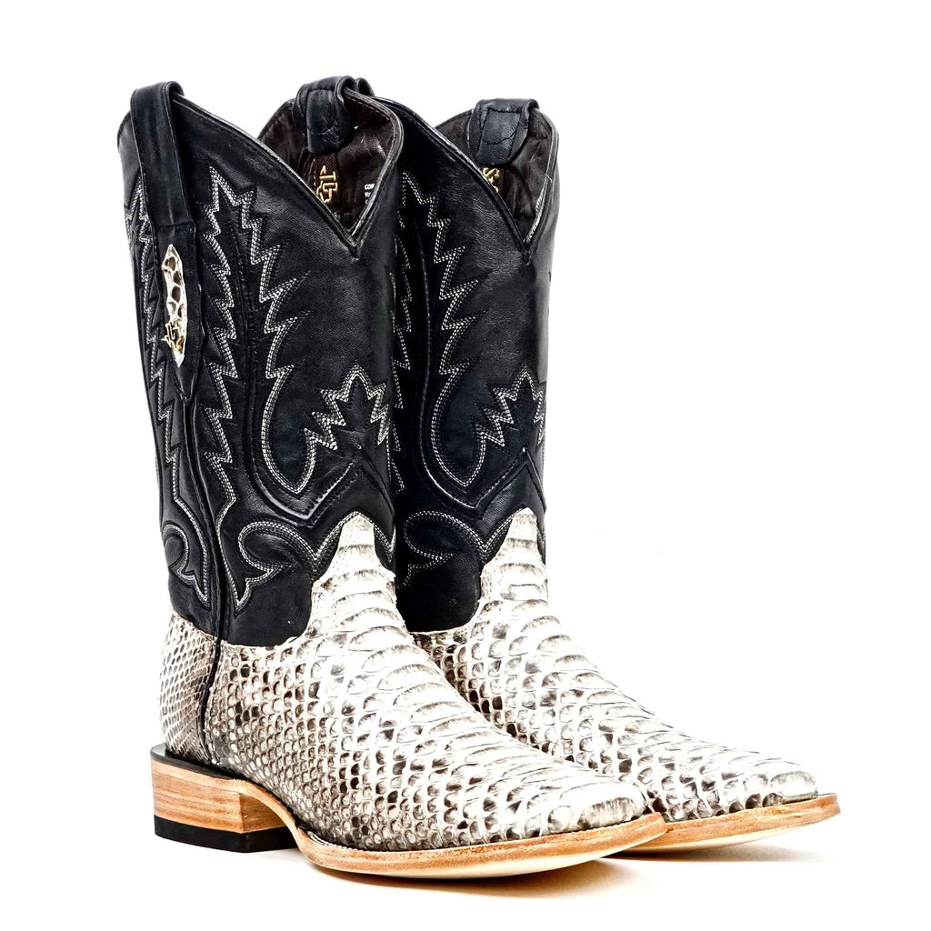 Tanner Python Boots - Natural - Square Toe (PN30) - Gomez Western Wear