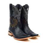 Texas Country Bota Res Hombre Rush Black Cowboy Boots - Snip Toe (E905)
