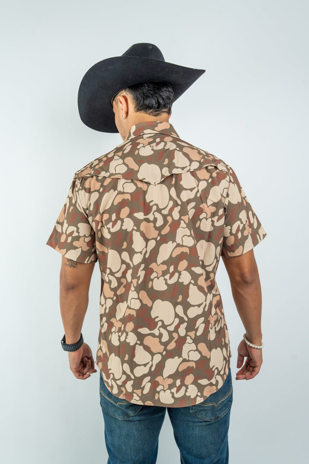 Texas Country - Brown Camo Pearl Snap Short Sleeve Shirt (RT101S/T #1152) - Gomez Western Wear