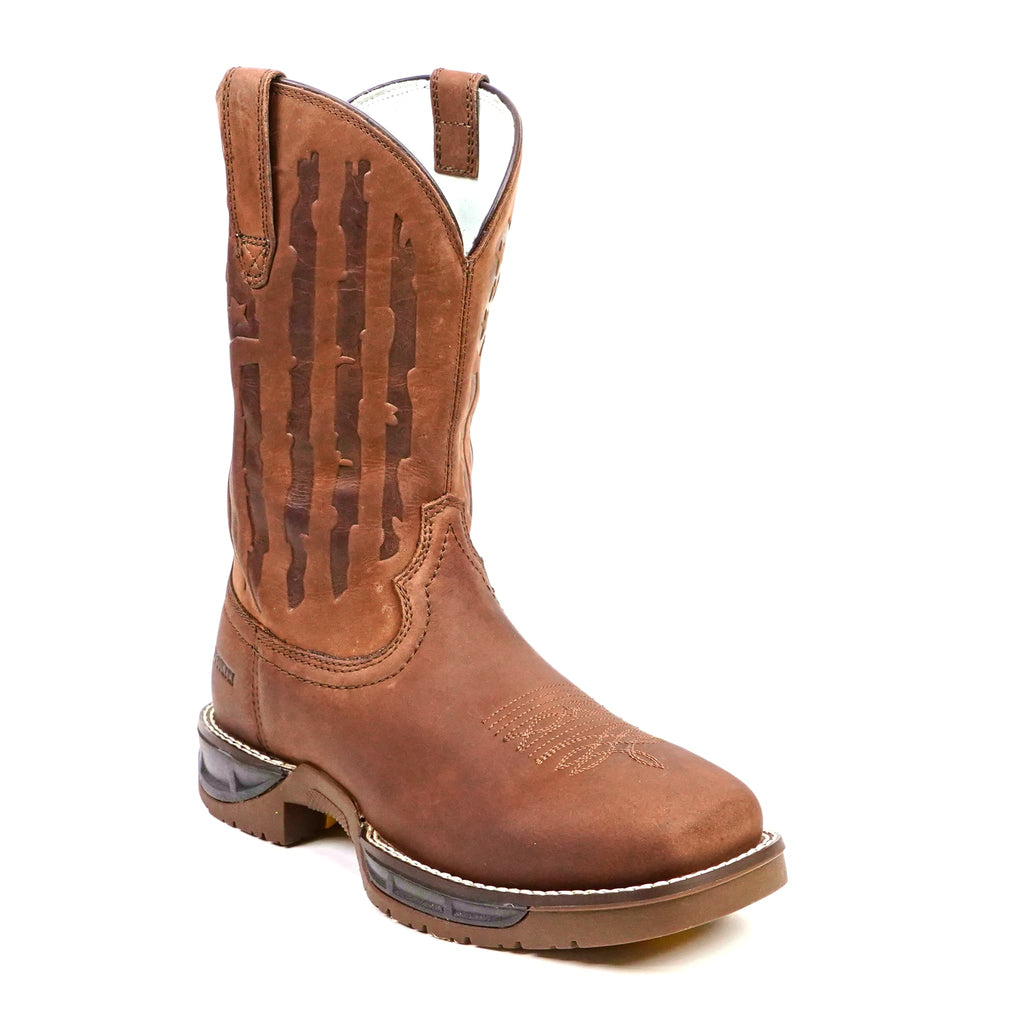 Texas Country - Chocolate Brown Work Boot - Soft Toe (TC005) - Gomez Western Wear