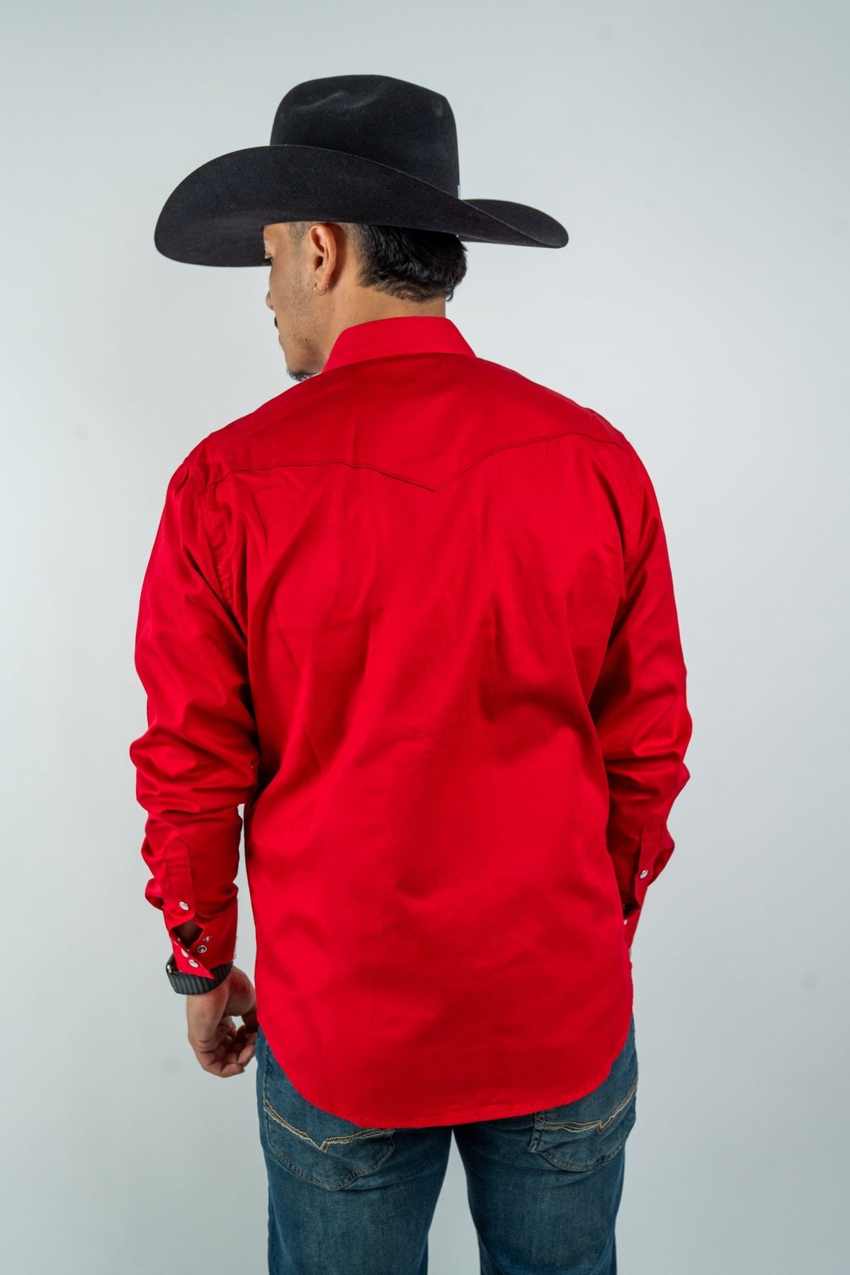 Texas Country - Solid Red Pearl Snap Long-Sleeve Shirt (AC108L/T) - Gomez Western Wear