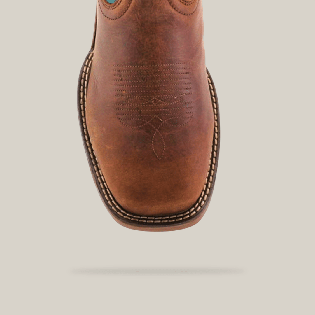 Texas Country - Turquoise Brown Work Boots - Soft Toe (241444) - Gomez Western Wear