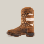 Texas Country - U.S. Flag Tan Work Boots - Composite Toe (TC001) - Gomez Western Wear