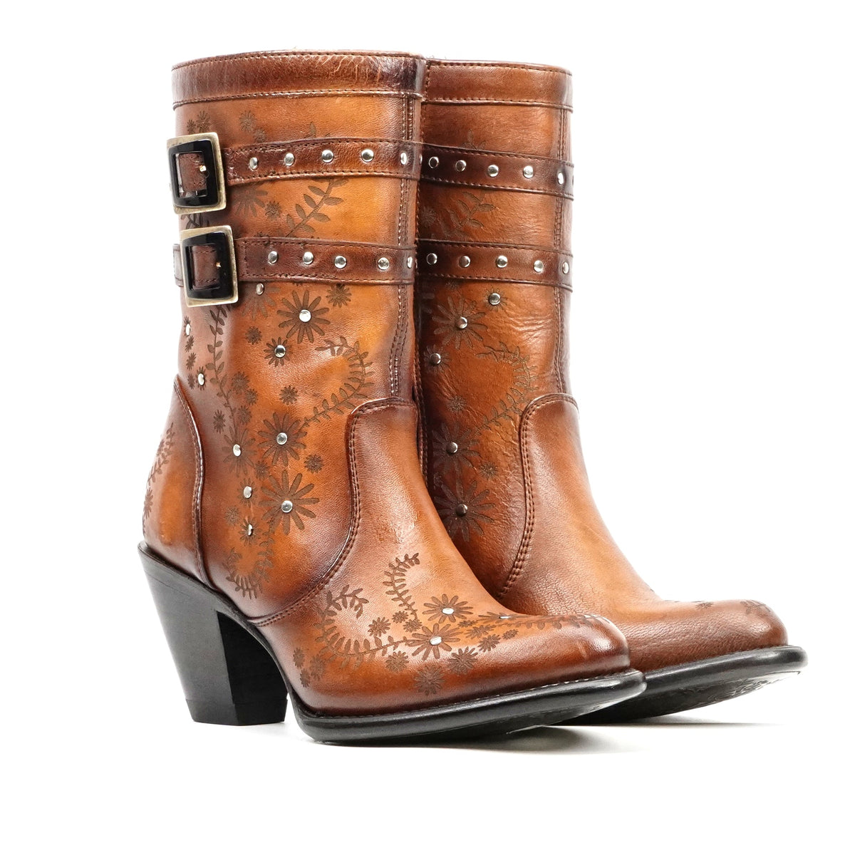 Valentina Burnt Orange Short Boots - J Toe - Gomez Western Wear