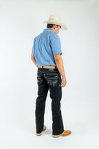Western Blue Pantalones Western Blue - Men's Straight Leg Dark Denim Jeans (WJ2353)
