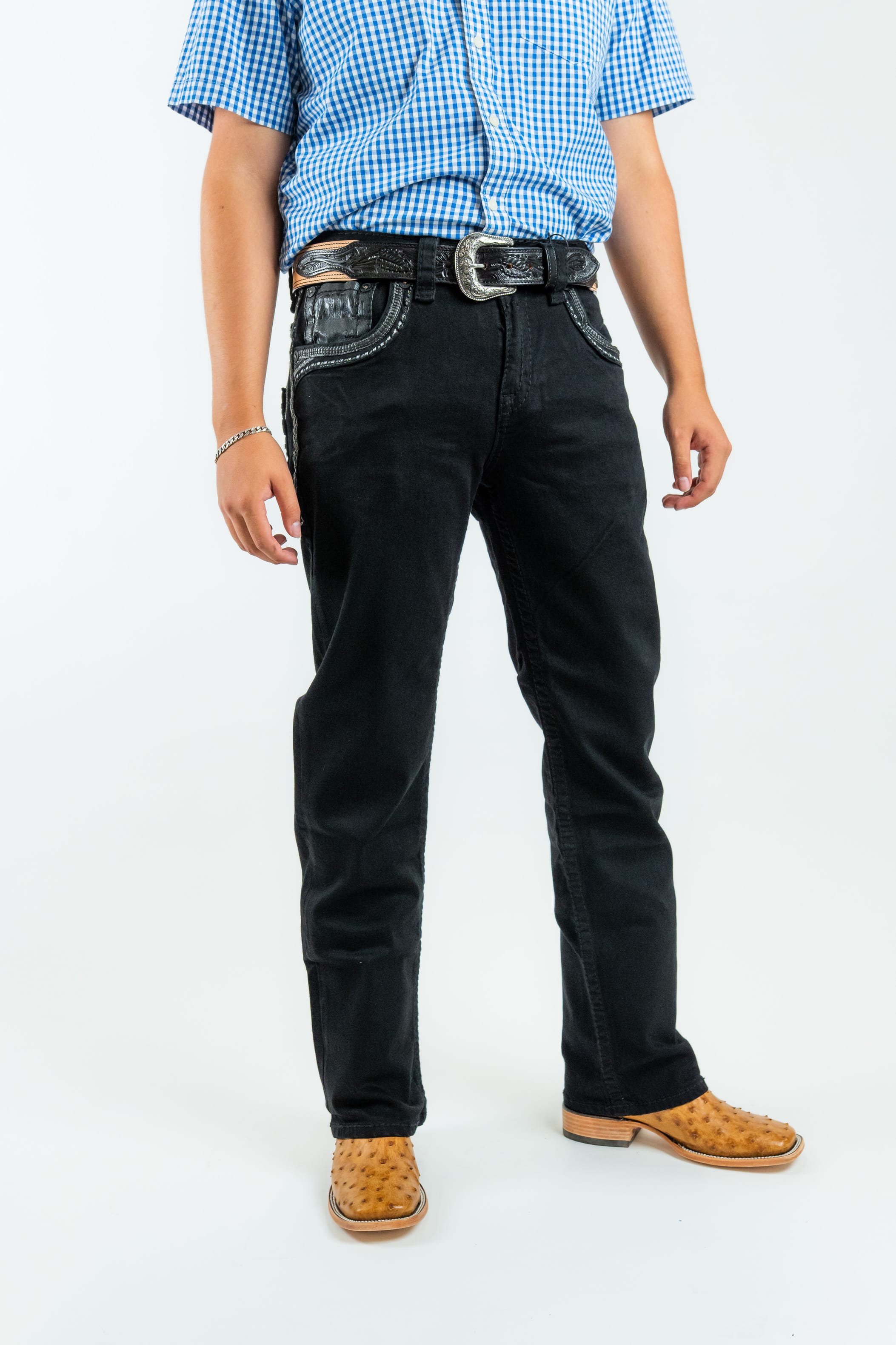 Western Blue Pantalones Western Blue - Men's Straight Leg Dark Denim Jeans (WJ2353)