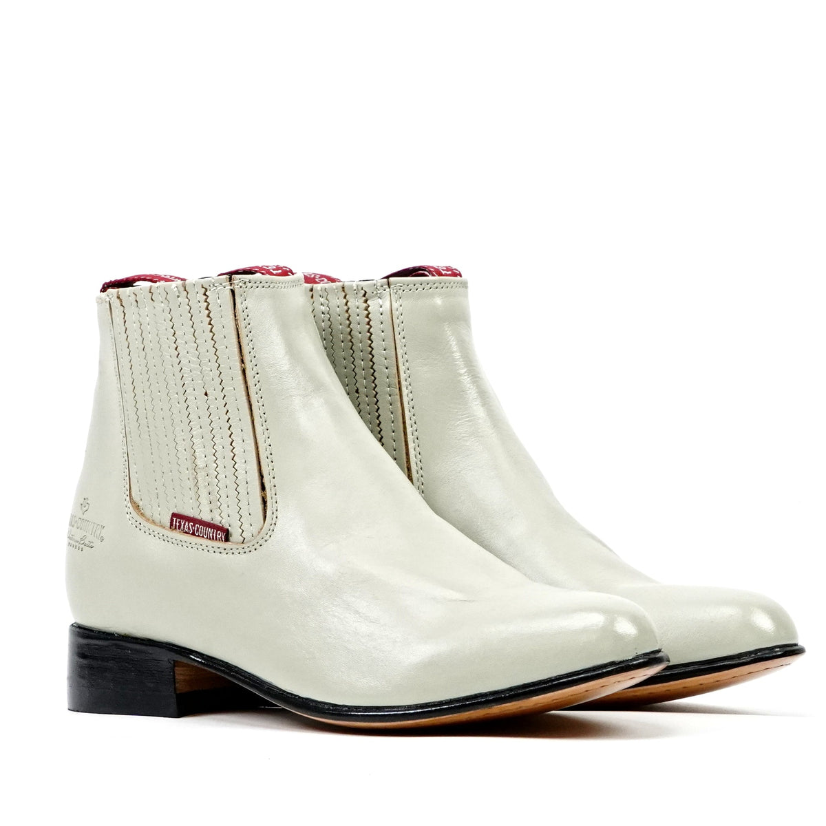 White Nappa Ankle Boots - Round Toe (E500) - Gomez Western Wear