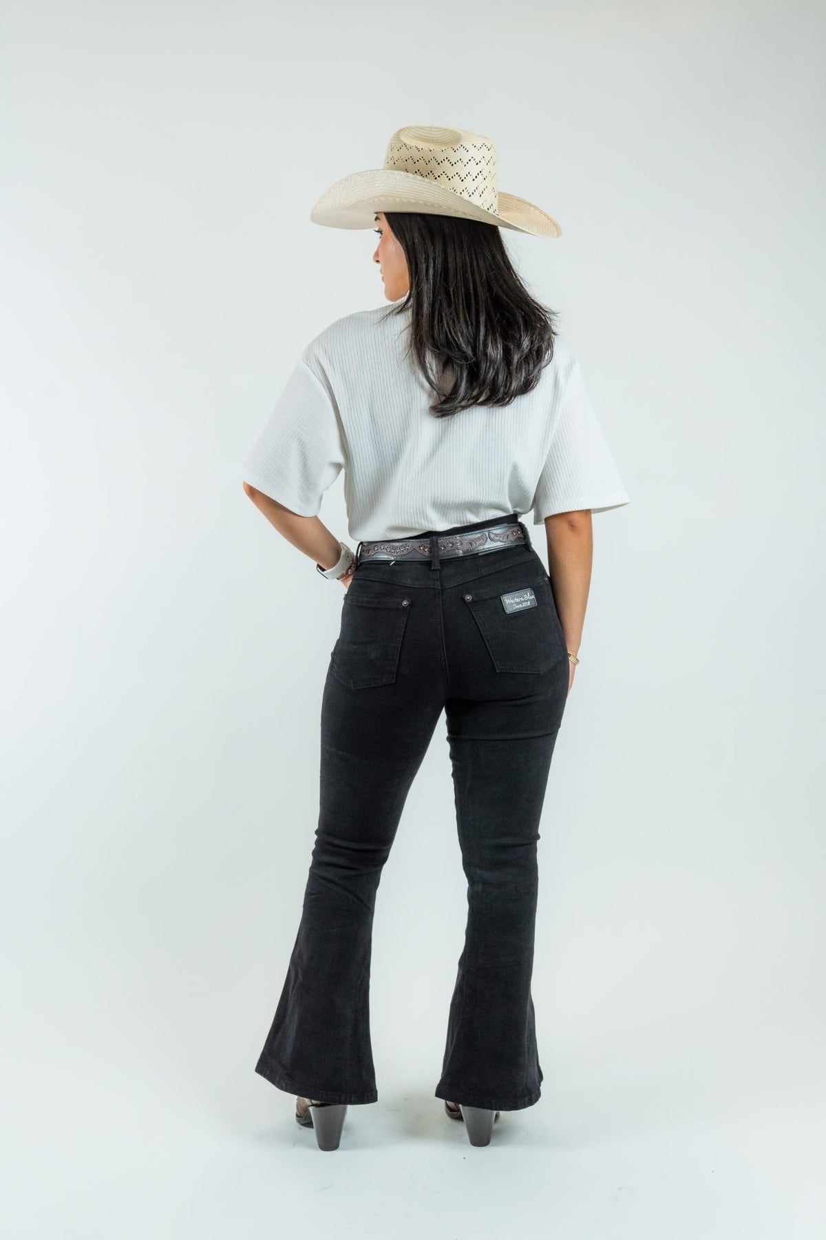 Women's High-Rise Flare Dark Denim Jeans (W2372-PB) - Gomez Western Wear
