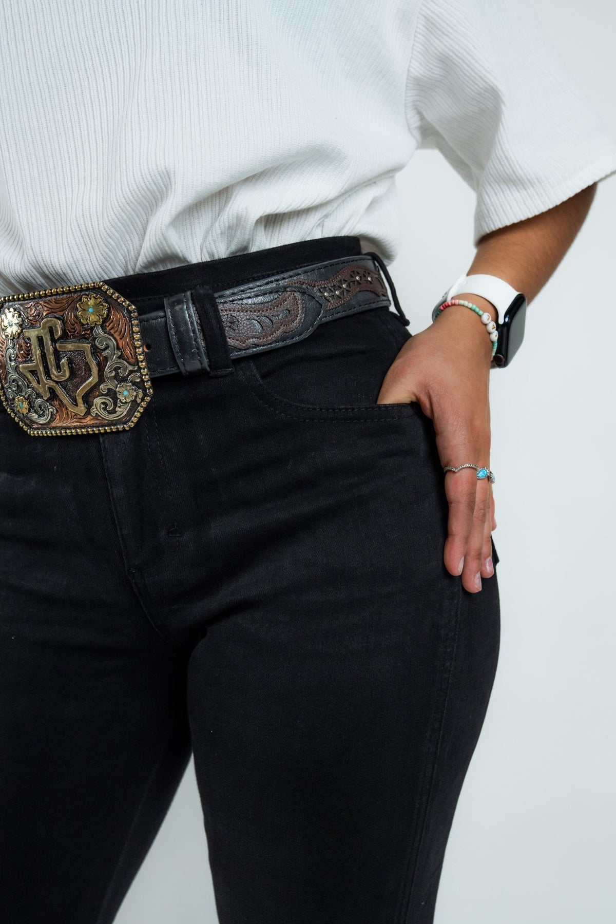 Women's High-Rise Flare Dark Denim Jeans (W2372-PB) - Gomez Western Wear